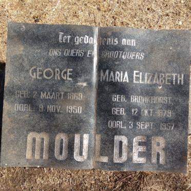 MOULDER George 1869-1950 &amp; Maria Elizabeth BRONKHORST 1879-1957