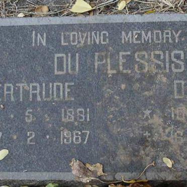 PLESSIS Daniel, du 1878-1961 &amp; Gertrude 1881-1967