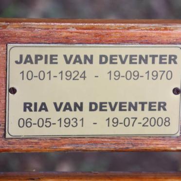 DEVENTER Japie, van 1924-1970 &amp; Ria 1931-2008