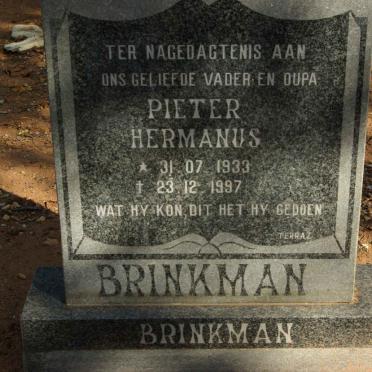 BRINKMAN Pieter Hermanus 1933-1997