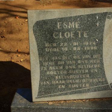 CLOETE Esme 1974-1998