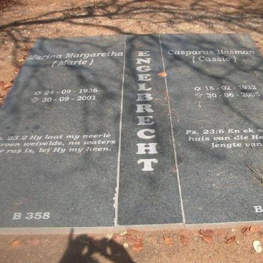 ENGELBRECHT Casparus Rosman 1932-2005 &amp; Marina Margaretha 1936-2001