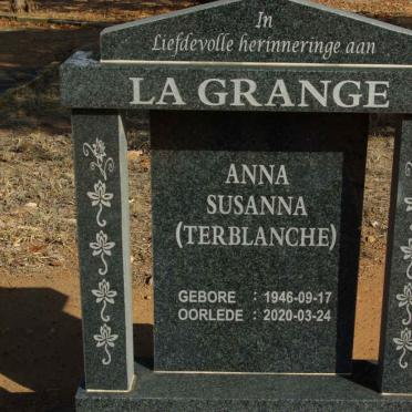 GRANGE Anna Susanna, la nee TERBLANCHE 1946-2020