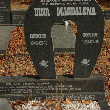 JAGER Dina Magdalena, de nee WEYERS 1945-1996