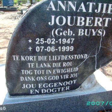 JOUBERT Annatjie nee BUYS 1947-1999