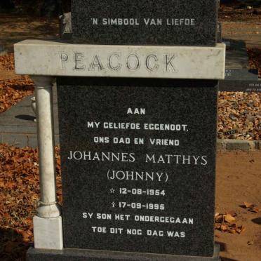 PEACOCK Johannes Matthys 1954-1995