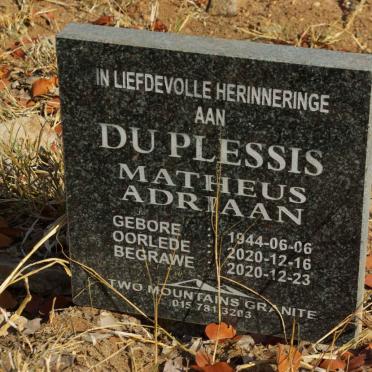 PLESSIS Matheus Adriaan, du 1944-2020