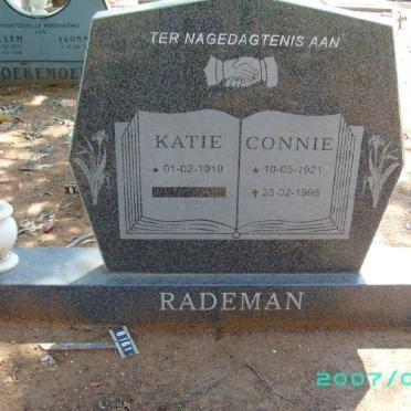 RADEMAN Katie 1919- :: RADEMAN Connie 1921-1998
