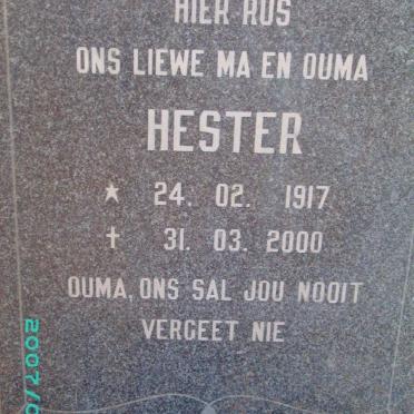 SCHAAP Hester 1917-2000