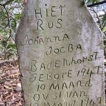 BADENHORST Johanna Jocba 1947-1947