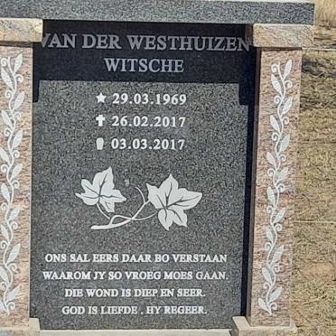 WESTHUIZEN Witsche, van der 1969-2017