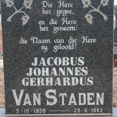 STADEN Jacobus Johannes Gerhardus, van 1959-1982