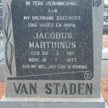 STADEN Jacobus Marthinus, van 1911-1977