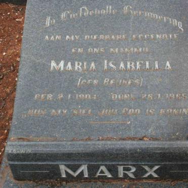 MARX Maria Isabella nee BEUKES 1901-1965