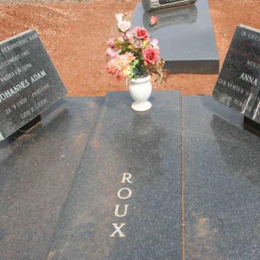 ROUX Johannes Adam 1909-1986 &amp; Anna Sophia nee VENTER 1916-1993