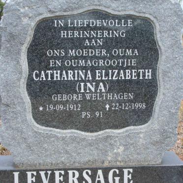 LEVERSAGE Catharina Elizabeth nee WELTHAGEN 1912-1998