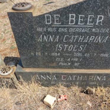 BEER Anna Catharina, de nee STOLS 1894-1988 :: DE BEER Anna Catharina 19??-1935