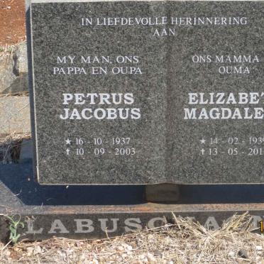 LABUSCHAGNE Petrus Jacobus 1937-2003 &amp; Elizabeth Magdalena 1939-2011