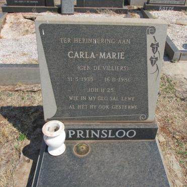 PRINSLOO Carla-Marie nee DE VILLIERS 1935-1986