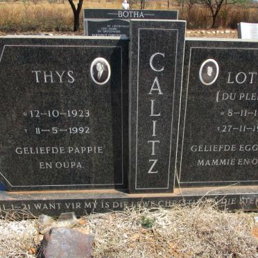 CALITZ Thys 1923-1992 &amp; Lottie DU PLESSIS 1925-1983