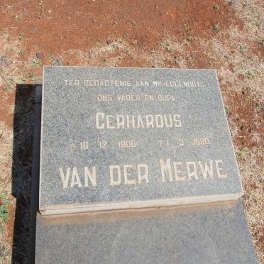 MERWE Gerhardus, van der 1906-1980