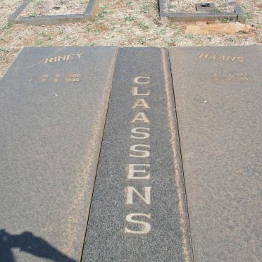 CLAASSENS Maans 1927-1997 &amp; Riney 1926-1998
