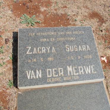 MERWE Zagrya Susara, van der nee RICHTER 1911-1994