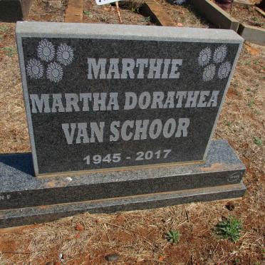 SCHOOR Martha Dorathea, van 1945-2017