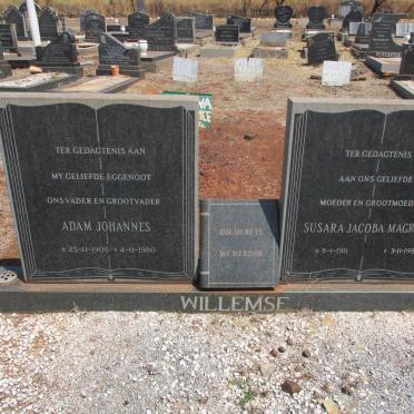 WILLEMSE Adam Johannes 1908-1980 &amp; Susara Jacoba Magrieta 1911-1982