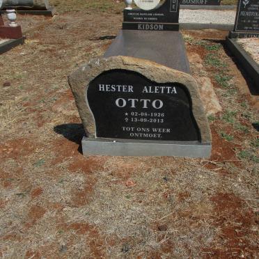 OTTO Hester Aletta 1926-2013