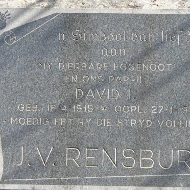 RENSBURG David J., J.V. 1915-1970