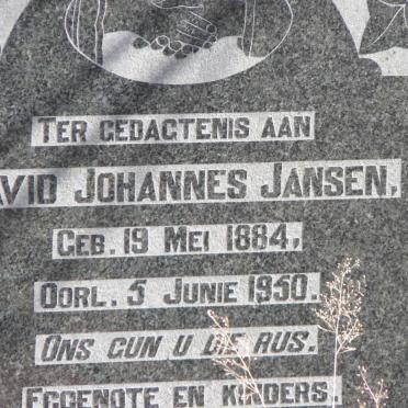 JANSEN David Johannes 1884-1950