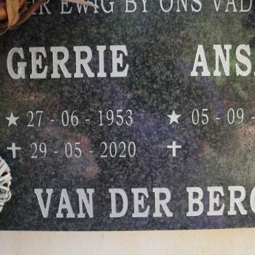 BERG Gerrie, van der 1953-2020 &amp; Ansa 1954-