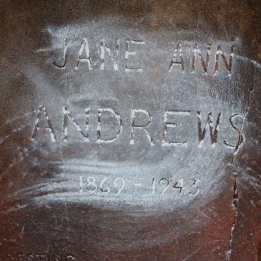 ANDREWS Jane Ann 1869-1943