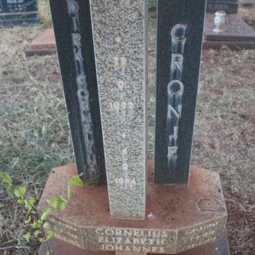 CRONJE Dirk Cornelius 1922-1986 :: CRONJE Cornelius 1966-1967 :: CRONJE Elizabeth 1962-1970 :: CRONJE Johannes 1976-1978