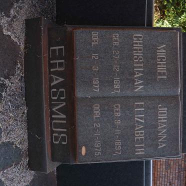 ERASMUS Michiel Christiaan 1897-1977 &amp; Johanna Elizabeth 1897-1975