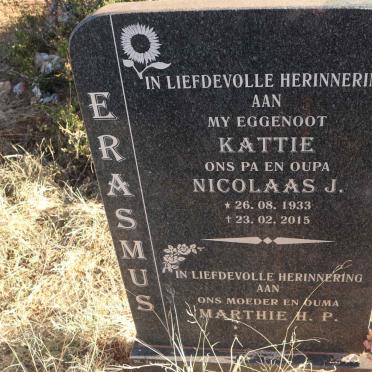ERASMUS Nicolaas J. 1933-2015 &amp; Marthie H.P.
