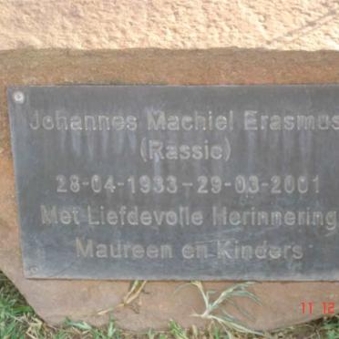 ERASMUS Johannes Machiel 1933-2001