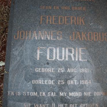 FOURIE Frederik Johannes Jakobus 1961-1984