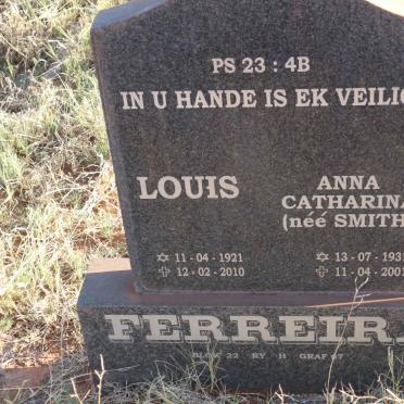 FERREIRA Louis 1921-2010 &amp; Anna Catharina SMITH 1931-2001