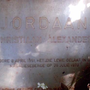 JORDAAN Christiaan Alexander 1951-1970
