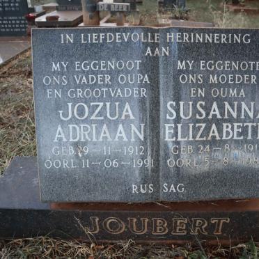 JOUBERT Jozua Adriaan 1912-1991 &amp; Susanna Elizabeth 1911-1982