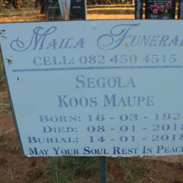 MAUPE Segola Koos 1924-2018