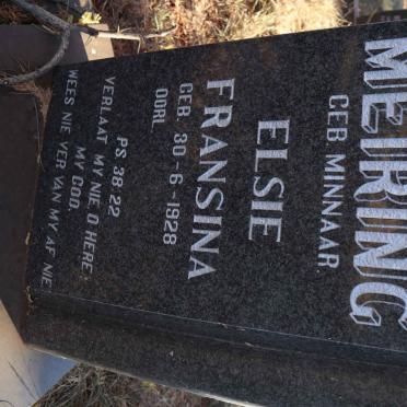 MEIRING Elsie Fransina nee MINNAAR 1928-