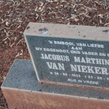 NIEKERK Jacobus Marthinus, van 1933-1987