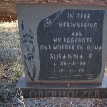 OBERHOLZER Susanna E. 1926-1975