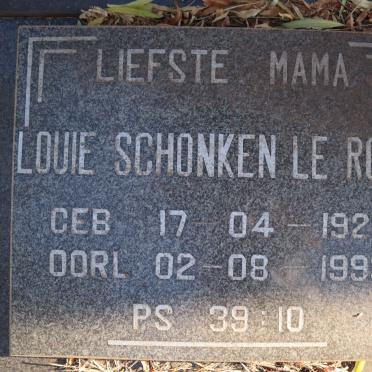 ROUX Louie Schonken, le 1923-1993
