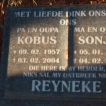 REYNEKE Kobus 1957-2004 &amp; Sonja 1957-2015