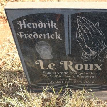 ROUX Hendrik Frederick, le 1953-2015