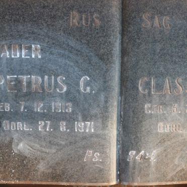 ROOS Petrus G. 1913-1971 &amp; Classina S. 1920-1995